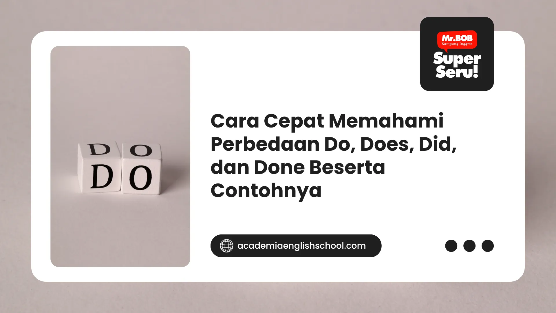 perbedaan do does did dan done